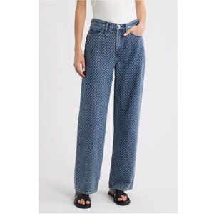 RAG and BONE Logan Textured Wide Leg Blue Jeans